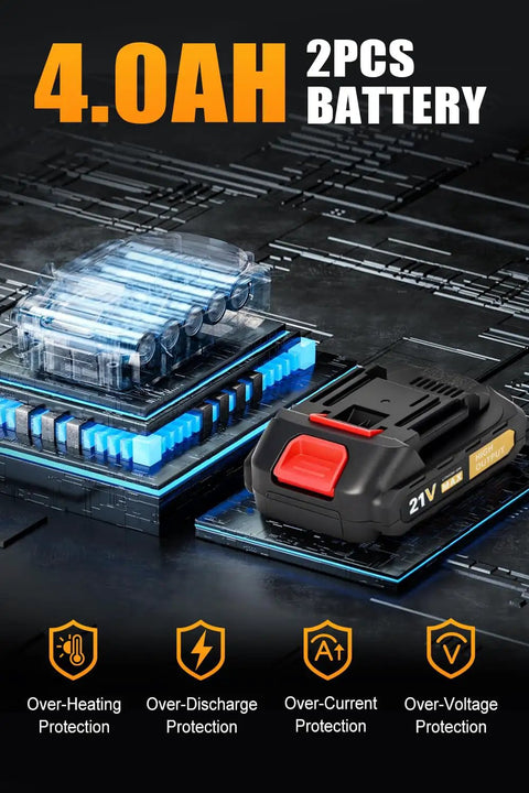 4.0Ah two 2Ah batteries for Cordless Heat Gun With LED, Same Specs As Top Model, 990F Max, 42 Minute Runtime, Flat and Hook Nozzles