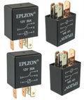 5 Pin 12V SPDT Relay 30A Waterproof High Performance Multi Purpose Auto Universal Replacement Pack Of 4 For Stable Electrical Switching In Cars Trucks Marine And RVs, black 12V 30A relays