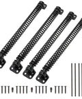 11.5 Inch Gate Spring Self Closing Heavy Duty Built To Last Outdoor Door Spring For Metal Gate Closure With Adjustable Tension For Wooden And Vinyl Fences Black Finish 4 Pack, black steel springs