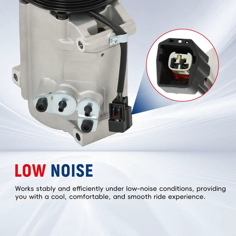 Top Shelf AC Compressor And Clutch Assembly Compatible With Buick Enclave Chevy Traverse Gmc Acadia Outlook 3 6 Liter, showcasing low-noise operation.