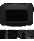 Black Tactical Outdoor Storage Box With Modular Attachment System, Crush Resistant ABS Hard Case, Waterproof Lockable Tool Organizer
