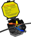 Open Splice Junction Box For Electrical Wiring Single Unit No Fuss Easy Install No Wire Disconnections Flame Retardant Polycarbonate Housing Durable Construction Screw Cover For Quick Access And Secure Connections, open box with wires