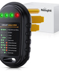 50 Amp RV Circuit Tester With LED Indicator Light, NEMA 14 50P Plug, 125V 6250W Power Check, Verifies Source And Prevents Miswiring, Durable Flame Retardant Shell, Great For Travel And Campsites. Black RV circuit analyzer with LED lights and NEMA 14-50P plug