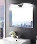 24 Inch Dimmable Black LED Vanity Light With Frosted Aluminum, Modern Slim Fixture For Bathroom Vanity, above mirror