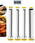 4-Pack Universal Sausage Stuffer Tubes With Four Diameters For LEM 606 Series Stuffers, stainless steel tubes and grilling sausages