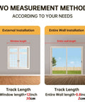 Measurement methods for Rock Solid Heavy Duty Double Sliding Barn Door Track System Boasting Super Smooth Rollers for installation options.