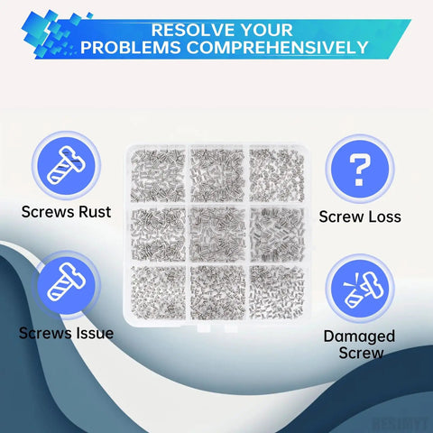 No Sweat White Screw Replacement Kit For Samsung Galaxy Phones complete assorted hardware parts displayed in organized tray.