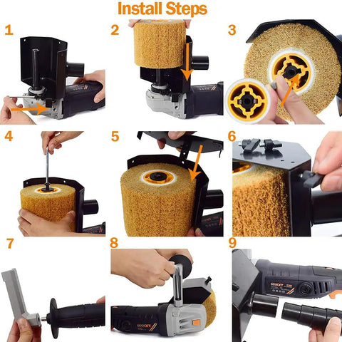 Beefy 1300W Burnishing And Polishing Machine With 6 Speed Variable Control Six Piece Buffing Wheel Kit assembly steps