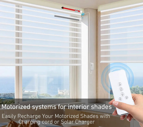 1.75 Inch Roller Shade Battery Powered Motor With Remote Control For Solar Roller Shades Windows Rechargeable Wireless Controller