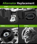 Beefed-Up Alternator Replacement For Hyundai Accent 2012-2017 Veloster 2012-2017 And Kia Rio 2012-2013 1.6L L4 installation steps