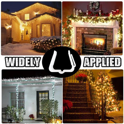 Christmas Light Clips For Fascia Boards Fits One To One And Five Eighths Inch Thickness Roof Gutter Fence Hooks White 100 Pieces