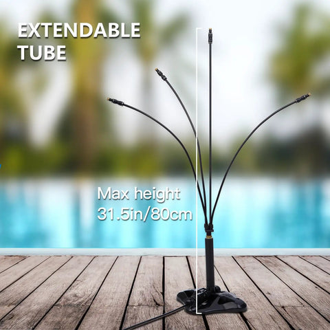 Outdoor Patio Standing Misters Portable Misting System For Cooling Your Yard 26.5 Foot Mist Line With 31.5 Inch Tall Water Mister