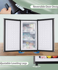 Effortless 3.6 Cu Ft Upright Freezer Glossy Silver with reversible door and adjustable leveling legs for compact storage.