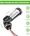 Detailed view of Dusk To Dawn Outdoor Photocell Switch Kit, Photoelectric Sensor For Exterior Lighting, showing dimensions and features.