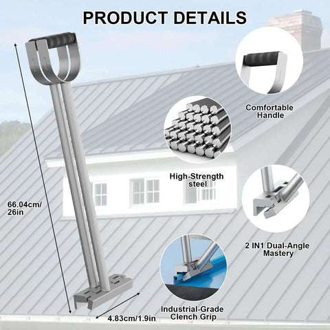 Sheet Metal Bender And Hand Seamer for 0.8 to 1 mm Metal 90 to 180 Degree Adjustable Roofing Tool, product details illustration