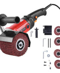 Beast 1200W Burnishing Polishing Tool With Six Speed Settings Handheld Metal Buffing Machine for stainless steel, includes accessories.
