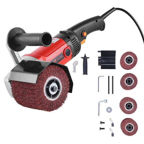 Beast 1200W Burnishing Polishing Tool With Six Speed Settings Handheld Metal Buffing Machine for stainless steel, includes accessories.