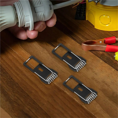 Lawsen Spring Clips Recessed Lighting 60Pcs Bulb Retaining Spring Clips for Recessed Lighting, shown on a wooden surface.