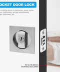 Recessed Pocket Door Lock with Two Sided Privacy Latch for Bathroom Bedroom Barn Doors, Invisible Sliding Door Hardware