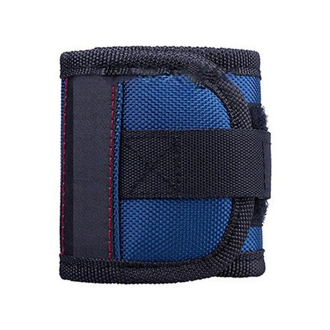 Three Row Magnetic Wrist Tool Holder With Ultra Strong Grip For Screws Nails And Fasteners Hands Free Magnetic Wristband For DIY Pros Mechanics And Makers Deep Blue Finish, blue fabric wrist band