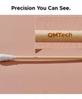 Top Tier 50W CO2 RF Laser Engraver And Cutter For Desktop Use With Lightburn Support engraving of OMTech on bamboo stick.