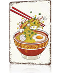 Funny Vintage Delicious Ramen Bowl Metal Sign Tin Wall Art 8x12 Inches For Kitchen Office Garage Home Decor Durable Aluminum