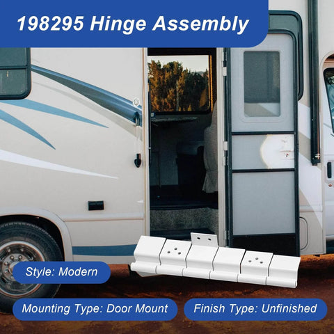 2 Pack Lippert Compatible Trailer Door Hinge RV Entry Door Friction Hinge Assembly 6 Leaf White For Camper Motorhome Replacement