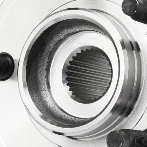 Close-up of wheel hub bearing from Front CV Axle Shaft Kit With Wheel Hub Bearings And ABS For 2003 To 2009 Ford Ranger And 2002 To 2005 Explorer Sport Trac Left And Right Front Axles 4 Piece Replacement Set.
