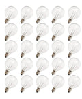 G40 Replacement Light Bulbs 120V 5W Clear Globe Bulbs For Indoor And Outdoor Vibes Patio String Lights, E12 C7 Candelabra Base, 25 Pack