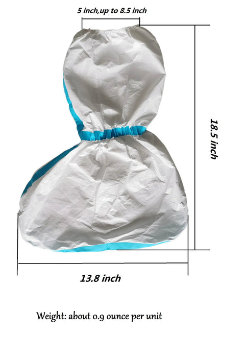 Disposable Hazmat Boot Covers Knee High White 18 Inch Tall Non Slip Sole Waterproof And Fluid Resistant