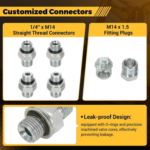 Excavator Cushion Valve Kit With Swivel Motor Buffer Valves For Smoother Operation And Precise Control On Machines With One Quarter Inch Hydraulic Hoses And M14-1.5 Threaded Ends