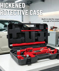 12 Ton Portable Hydraulic Ram Jack Pump Kit With Heavy Duty Lifting Power For Auto Body Car Frame Straightening And Equipment Repair in thickened protective case.