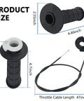 Throttle Cable Kit For Seven Eighths Inch 22mm Bike Throttle Assembly With Beefed Up Twist Grip And Forty Seven Inch Cables shown