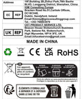 Front label for Honeycomb Working Table; Made in China, CE/UKCA/RoHS icons, recycling symbols.