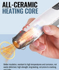 Dope Little Mini Cordless Heat Gun For DIY Crafts And Embossing showing ceramic heating core with fast heating label.