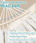 Garden Cotton Hammock With Spreader Bar For Patio And Backyard showing anti-rollover design in close-up