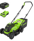 24V 13 Inch Brushless Cordless Lawn Mower With 4.0Ah Battery And Charger, Maintenance Free Push Mower With 2 In 1 Mulch Or Bag Gas Like Power For No Hassle Yard Work