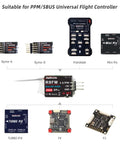 R8FM 8 Channel 2.4GHz Micro RC Receiver with SBUS PPM Output compatible with various flight controllers for mini drones