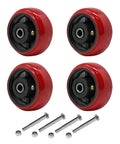 Heavy Duty 5 Inch Caster Wheels Set Of 4 With Crowned Polyurethane Tread On Rust Resistant Cast Iron Body For Industrial Cart Up To 4000 Lb