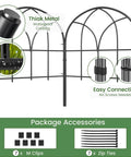 No Dig Black Metal Garden Fence Panels Six Pack Decorative Border For Yard And Flower Beds Dog Fence Outdoor Edging