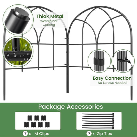 No Dig Black Metal Garden Fence Panels Six Pack Decorative Border For Yard And Flower Beds Dog Fence Outdoor Edging