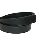 Mens Leather Belt With Hook And Loop Closure No Buckle Scratch Free Black 38 Inch Wide 1.5 Inch American Made Durable Everyday Work Belt