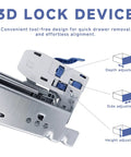 3D lock device for Smoove 21 Inch Undermount Drawer Slides Soft Close Heavy Duty Silent Glide, tool-free alignment adjustments.