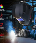 Welder using Auto Darkening Welding Helmet With Solar Power 2 Arc Sensors Wide Shade Range 3 To 4 8 To 9 13 for protection