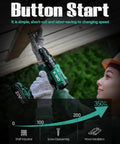 Person using Go-To Cordless Hammer Drill Set With 20V 2.0Ah Battery Two-Pack, 21 Plus 3 Clutch to drill under roof.