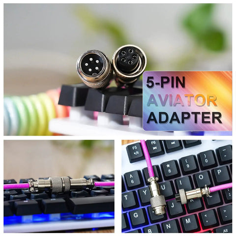 Amp Up Your Rig With This Badass Usb C Coiled Keyboard Cable Featuring Heavy Duty Braided Shield Detachable Type C Connector Smooth Retracting Rock Solid Double Sleeve Design For Mech Keyboards In Pink