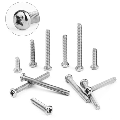 Assorted stainless steel bolts from the 540 Piece Stainless Steel Nuts And Bolts Assortment Kit With Washers And Screws M3 Range