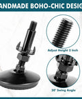 8 Piece M8 Swivel Leveling Feet Set With Four Pronged T Nuts And Lock Nuts Heavy Duty Furniture Levelers Close-Up