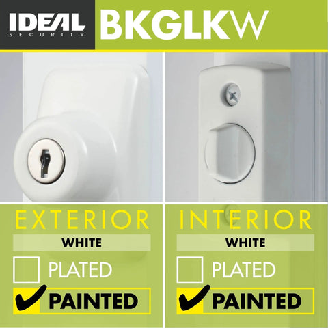 Rock Solid Heavy Duty Deadbolt Lock For Storm And Screen Doors Featuring Quick Keyed Entry Sleek Snow White Finish Two Piece Set Built Tough To Secure Exterior Doors And Legit Peace Of Mind Premium Steel Construction