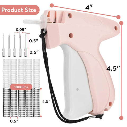 Clothing Label Gun Tag Kit With Five Needles And One Thousand Micro Fasteners Pink Edition For Stores Warehouses